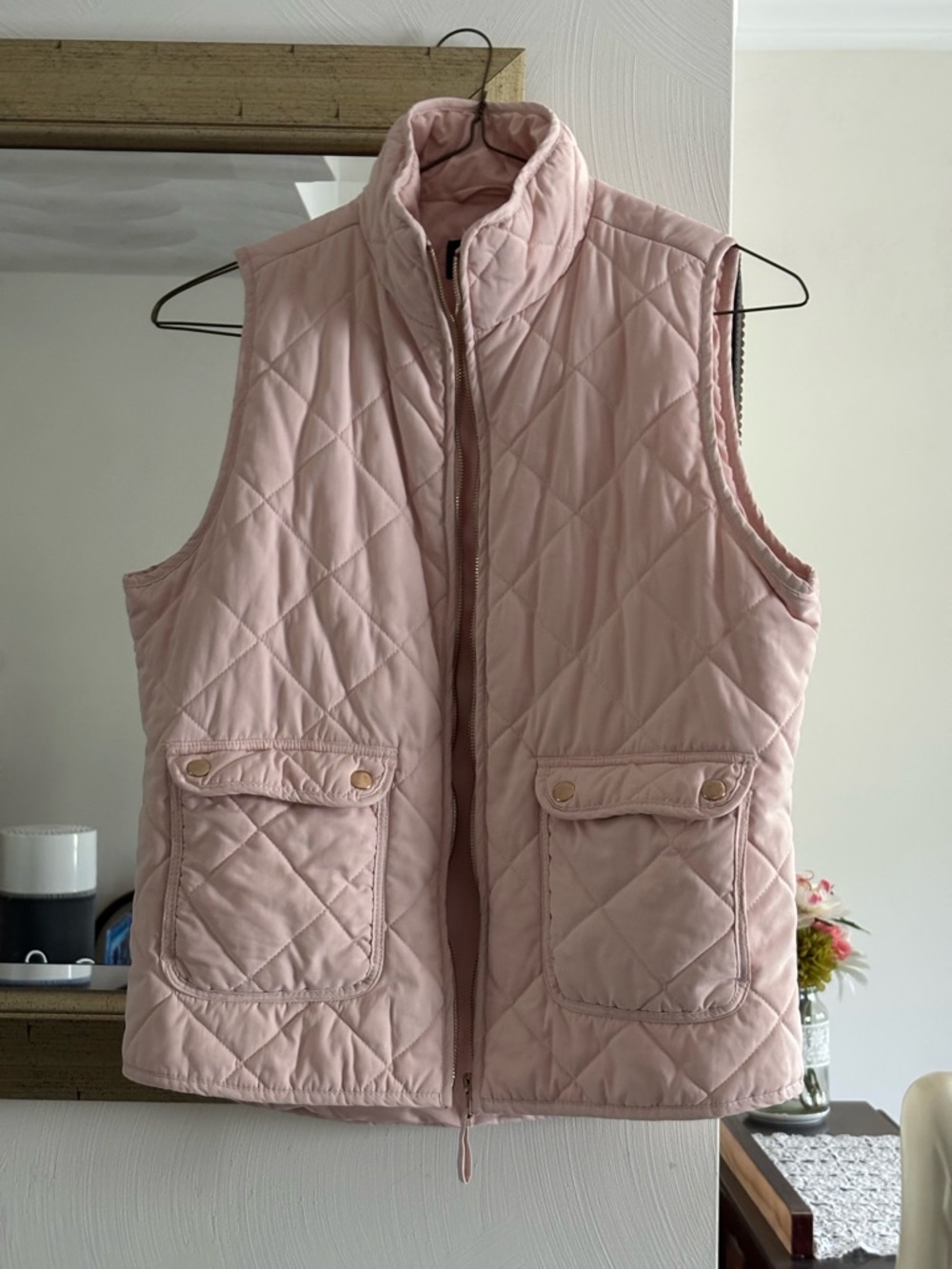 Light Pink Quilted Sleeveless Vest